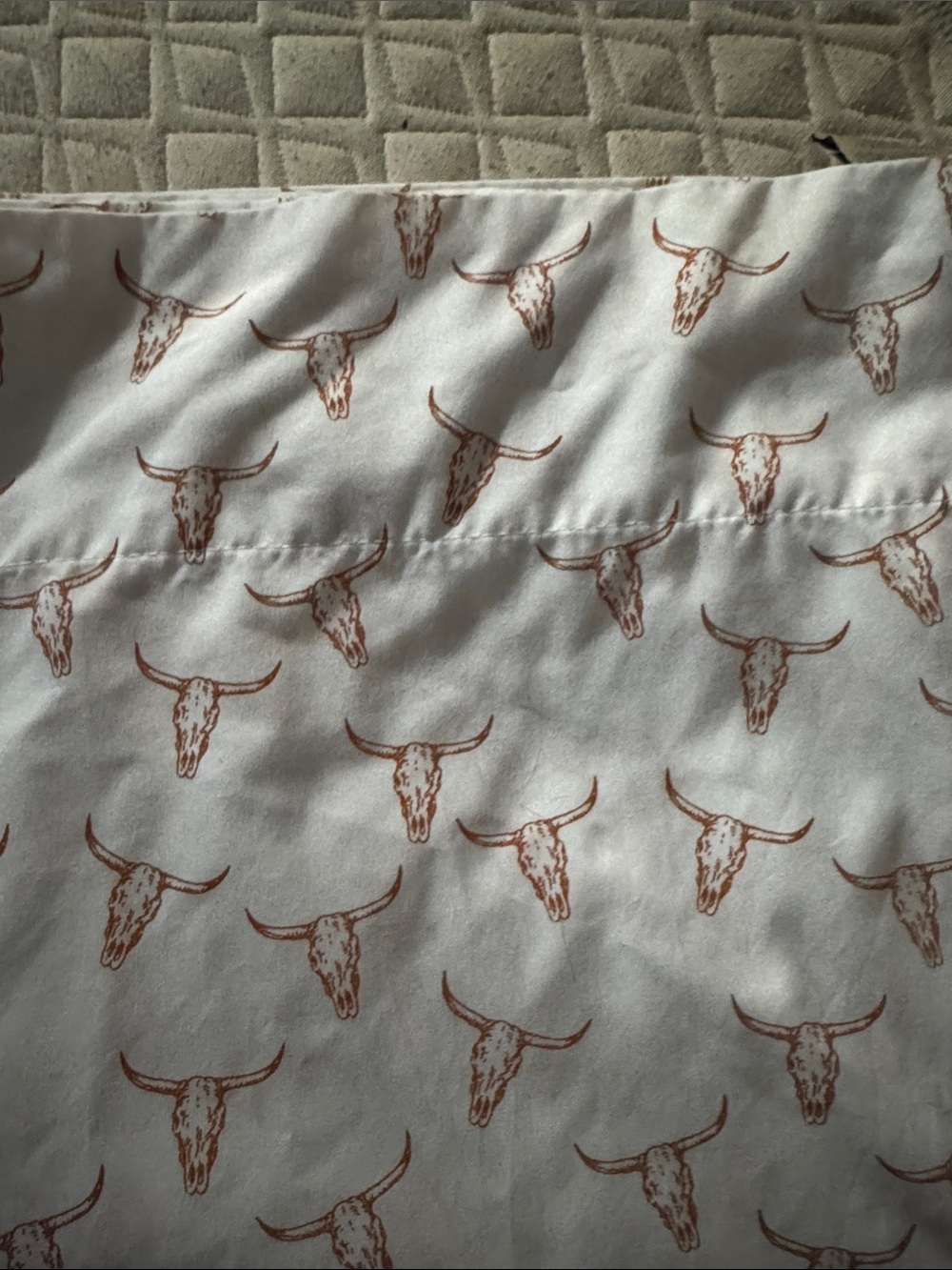 Wrangler White Duvet Cover with Brown Longhorn Print